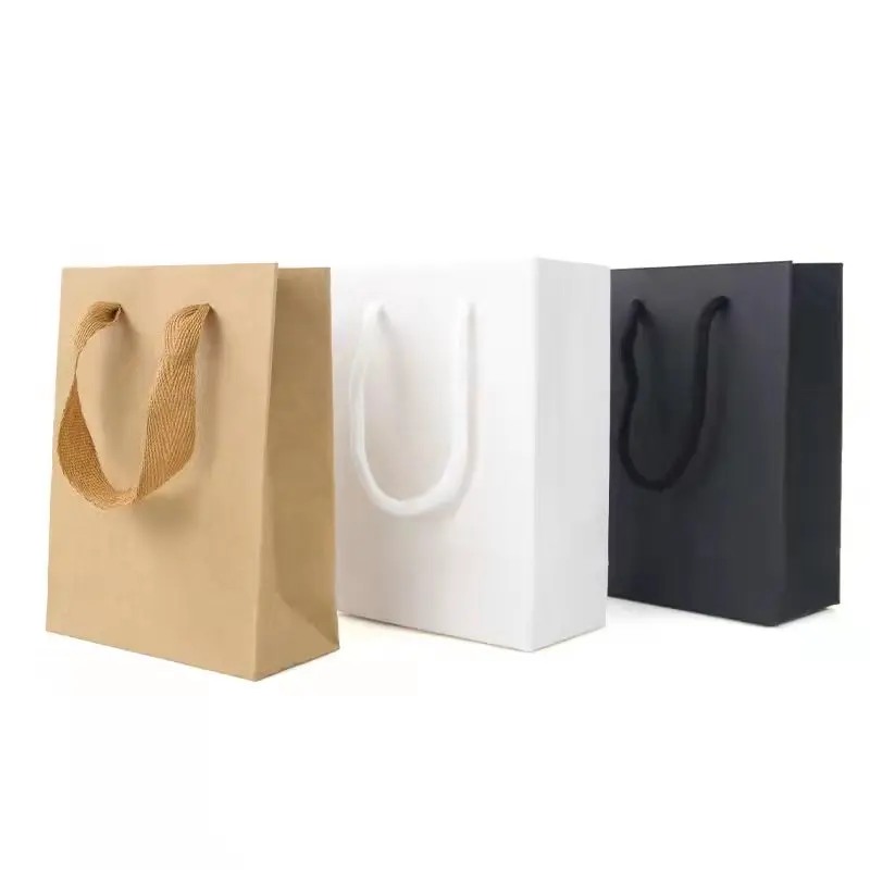 Hanhong multi-color can be customized luxury cardboard jewelry packaging bag, kraft paper gift bag