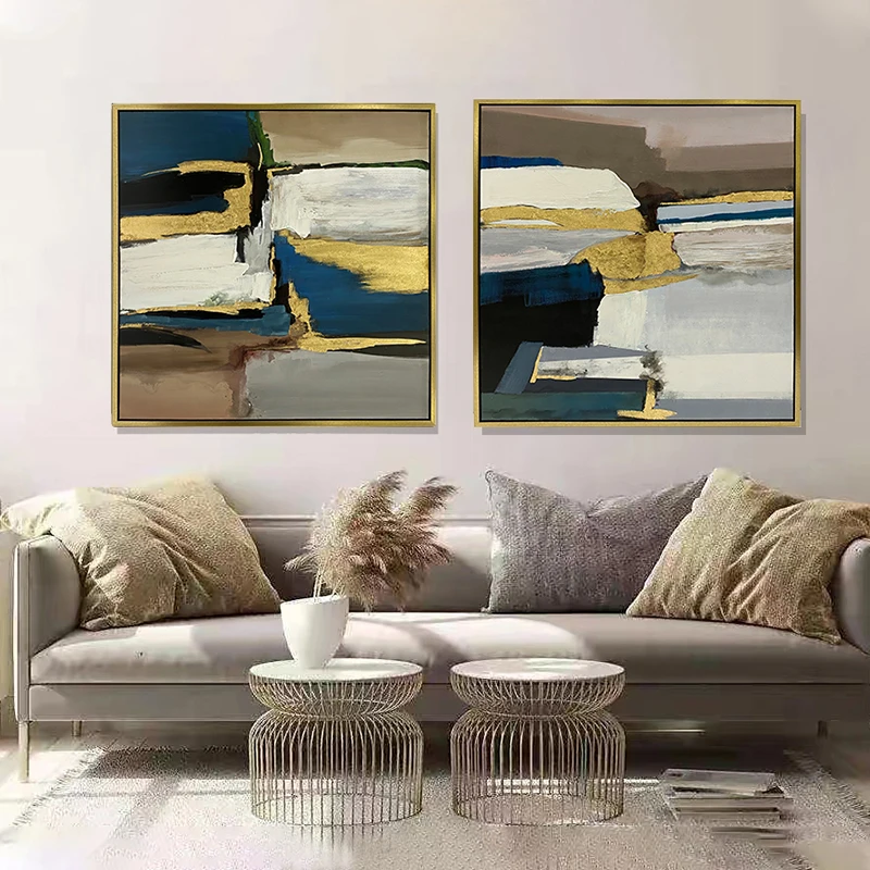 Inventively Designed Abstract Painting Art Infusing Bold Colors and Creative Patterns to Elevate