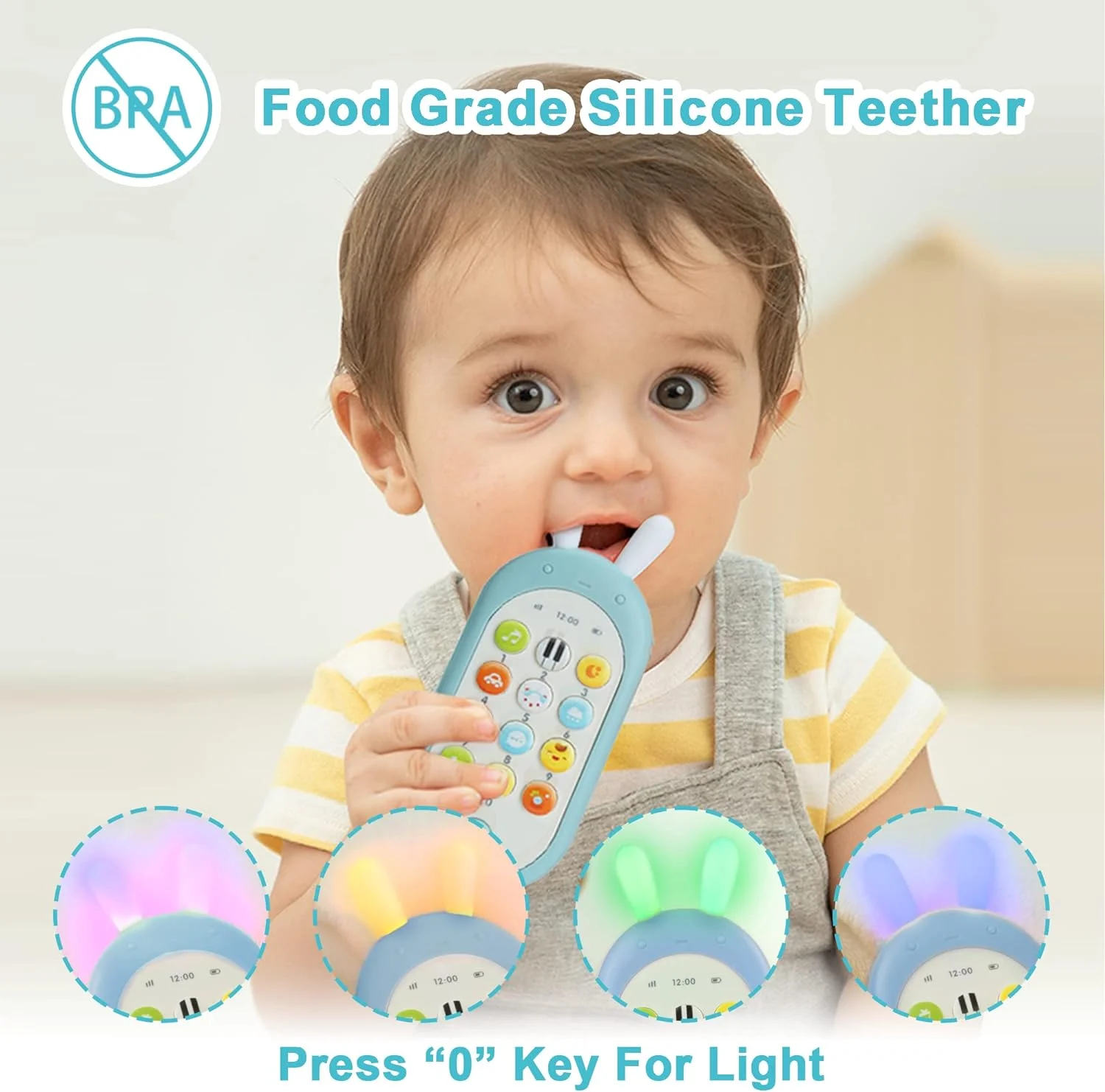 Customized Molding Push Buttons Baby Phone Toy Interactive Educational Sound Toy Phone For Children
