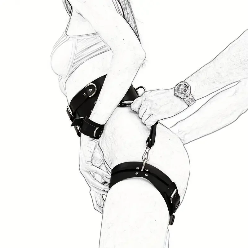 Leather Harness Buttock Garter Belts Fashion Sexy Women Lingerie BDSM Body Bondage Erotic Leg Harness Suspenders Fetish Sex toy