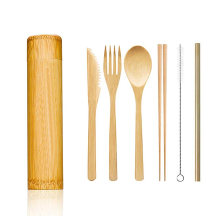 
Amazon hot selling chopstick wholesale bamboo cutlery with cutlery holder 