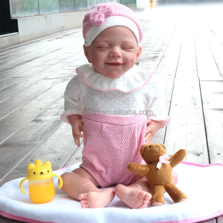 Manufacturers Custom 43cm Soft Vinyl Silicone Realistic Reborn Bebe Dolls Realistic Baby Lifelike Newborn Baby Sleeping Eyes