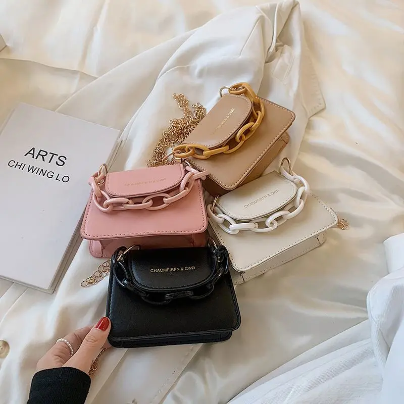 Fashion Female Designer Chain Shoulder Bag China Wholesale PU Womens Bags 2022Solid Color Purses and Handbags