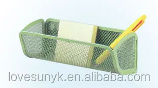customized LOGO stationery black wholesales pen holder wire mesh for office Magnetic Storage Basket