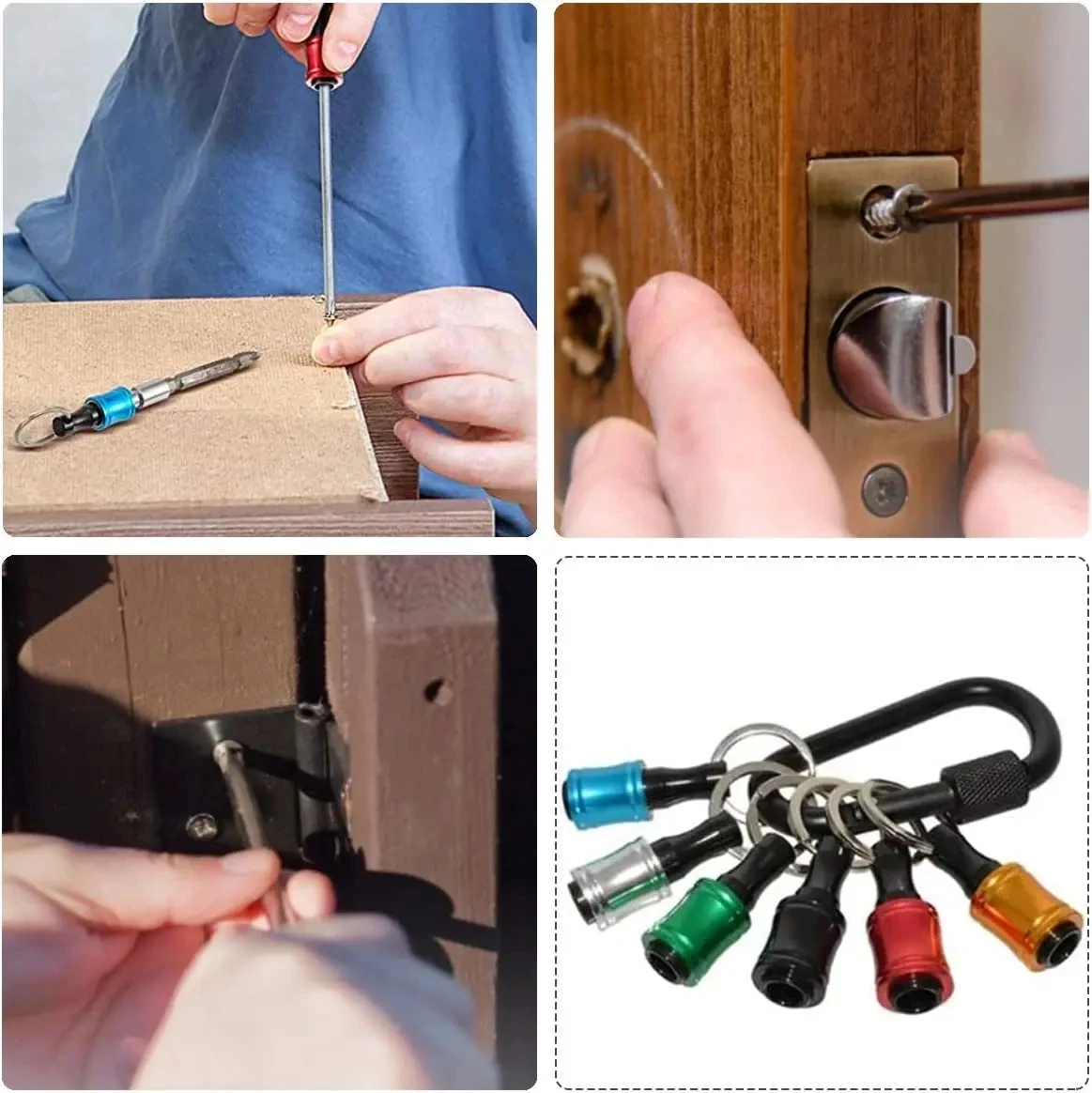 Durable Hex Shank Extension Bar Drill Adaptor Screwdriver Bits Holder Keychain Socket Adapter Fast Change Tough Driver Keychains