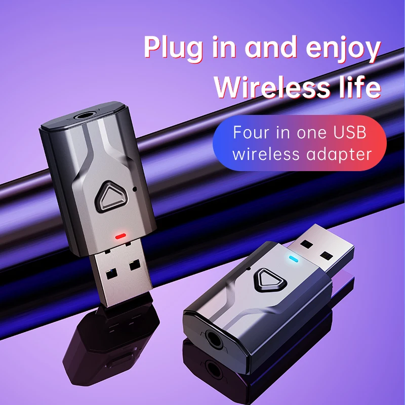 Адаптер Blue-tooth 5 1 USB аудио двойной выход беспроводной приемник передатчик разъем 3 мм адаптер AUX для ТВ