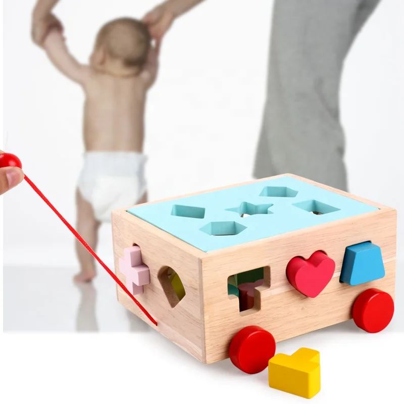 Kids Toys Wooden Shape Sort Geometric Shapes Building Blocks Matching Cognition Training Early Educational Toys For Children