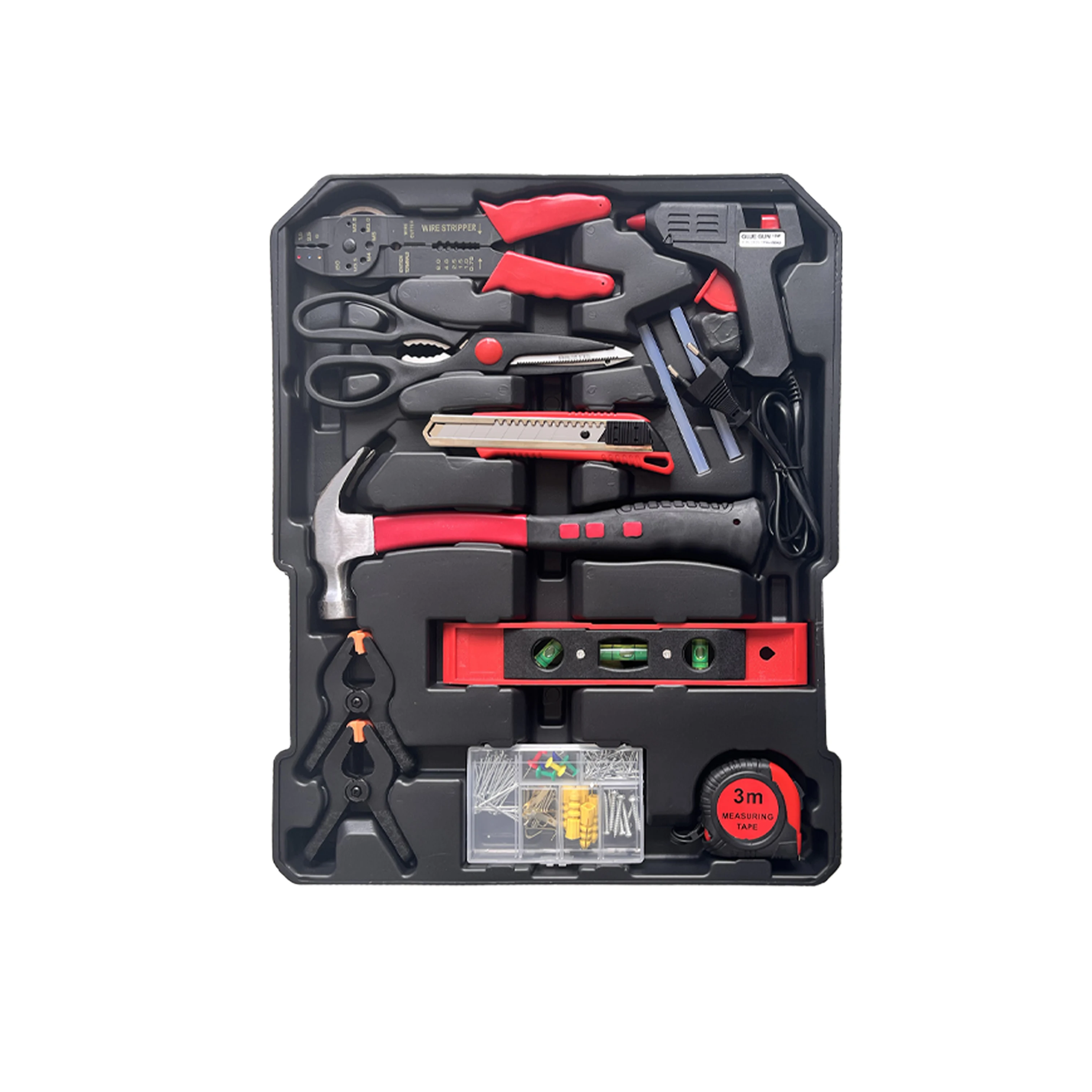 187 Pcs Professional Hand Tools Set Box Aluminum Cases Box For Household Auto Repair with Wheels