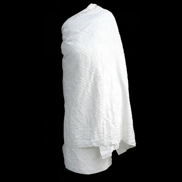 Personalized custom breathable clothing muslim hajj towel 100% cotton ihram hajj and umrah set