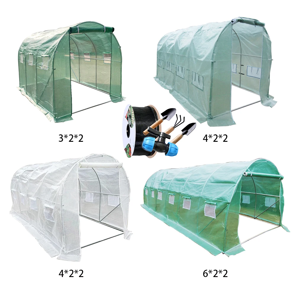 Mini economic tunnel green house plastic portable greenhouse frame and cover for vegetable