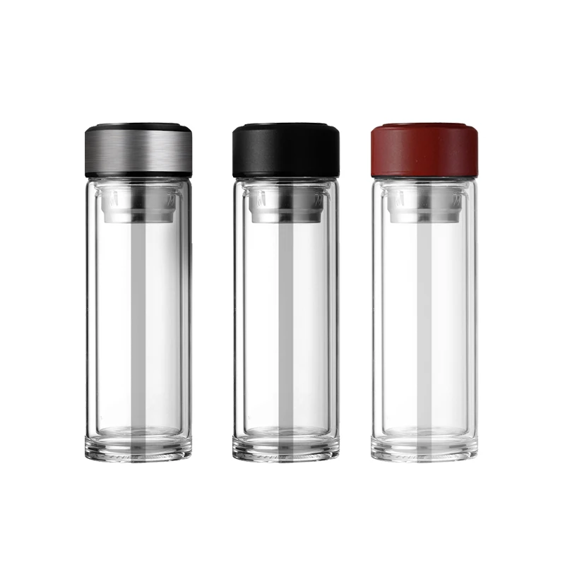 Double Wall Creative Smart Glass Water Bottle With LED Temperature Display Temperature Control