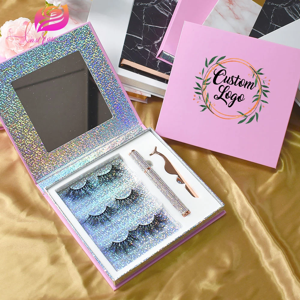 Lash Extension Kit Top Sale Lash Book Set with 3d Mink Lash and Eyelash Glue Eyelashes Tweezers Set