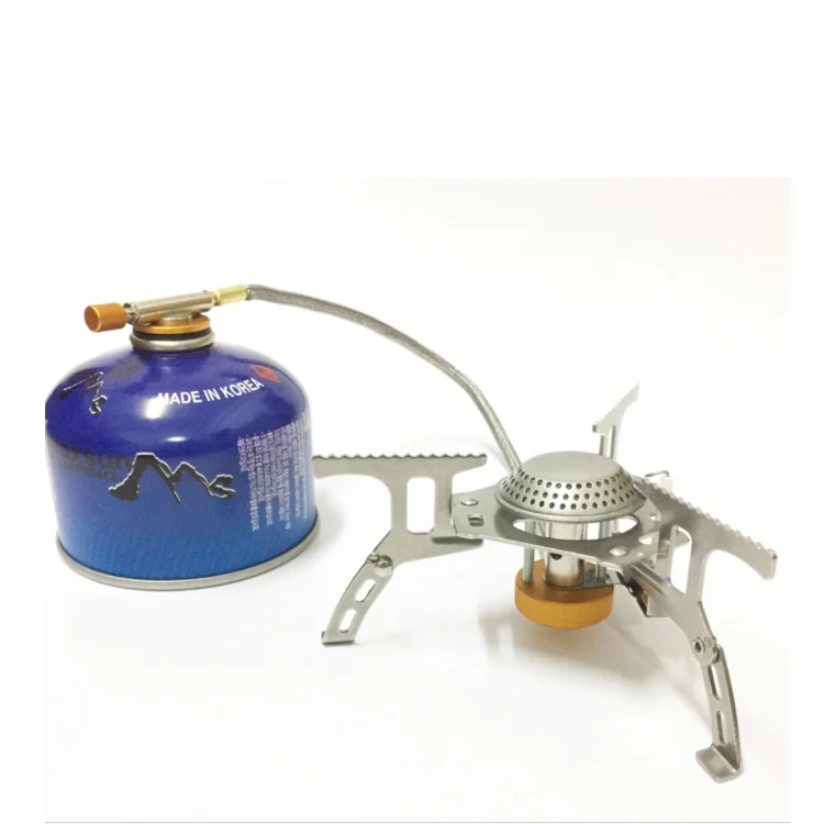 RTSJY-646 Wholesale split stainless steel Portable Collapsible Lotus Windproof Outdoor Backpacking Gas Camping Stove