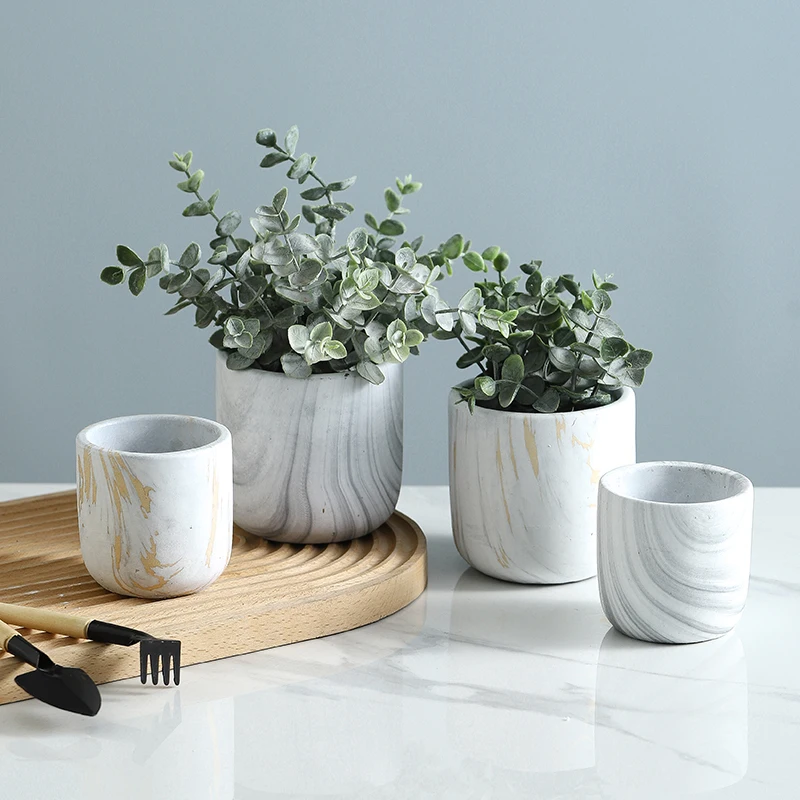 China factory planter pot for artificial flowers making Cement succulent pot