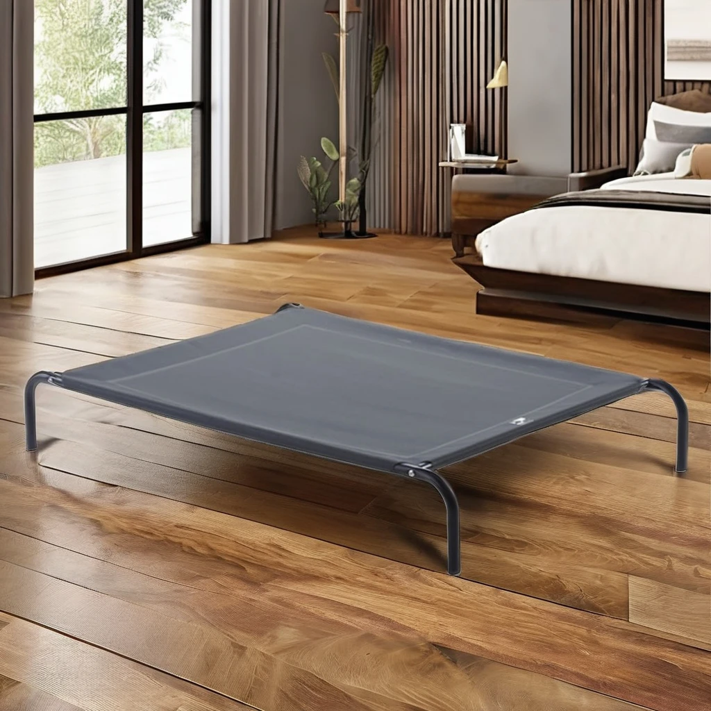 Extra Large Luxury Solid Pattern Foldable Metal Trampoline Hammock Design Indoor/Outdoor Corduroy Plastic Pet Bed Accessory