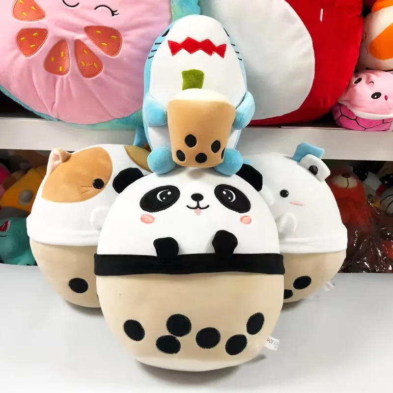 YIWU AULLAN Custom Stuffed Animals Toys Kids Soft Toys Plush Doll Bubble Milk Tea Bear Panda Boba Plush