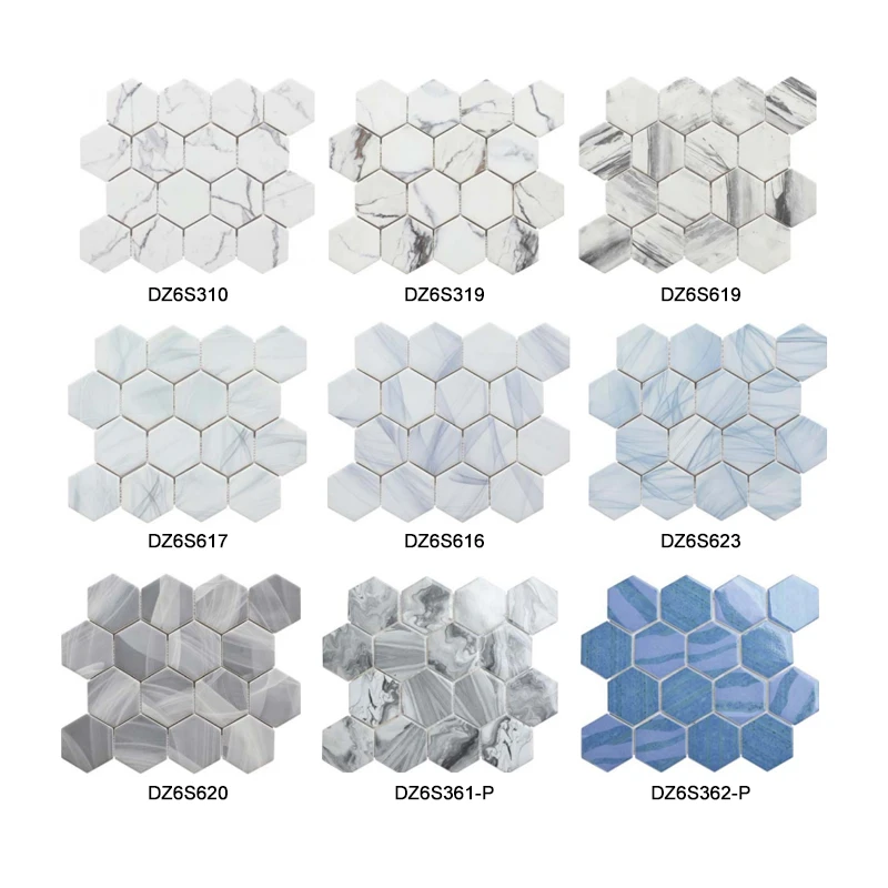Mosaic Wall Tiles for Kitchen Bathroom Backsplash Hexagon Ceramic Mosaic Tiles Carrara Floor White Natural Marble Hexagon Mosaic