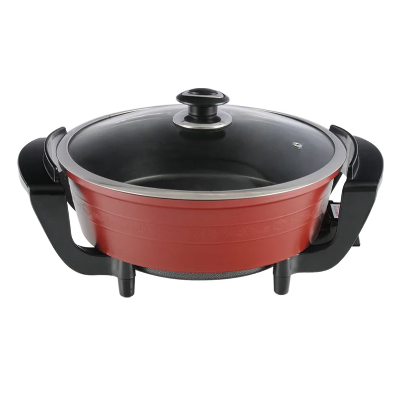 
small pizza pan olla electrica Electric fry pan Round 30cm with glass lid 