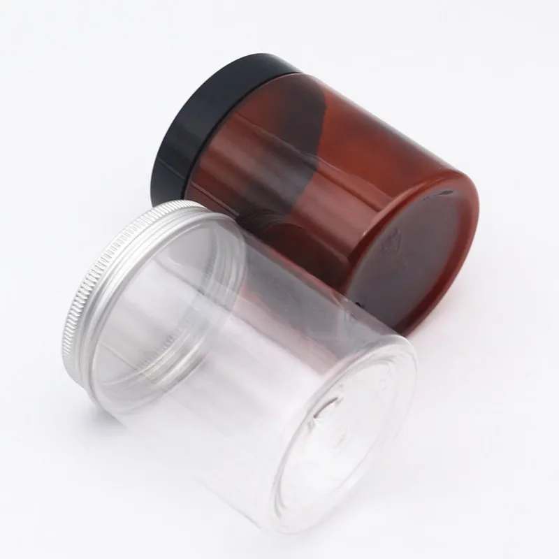 8 унций с широким горлышком круглая PET пластиковая горшок для средств по уходу за кожей косметические товары 250 мл пластиковый контейнер/JAR