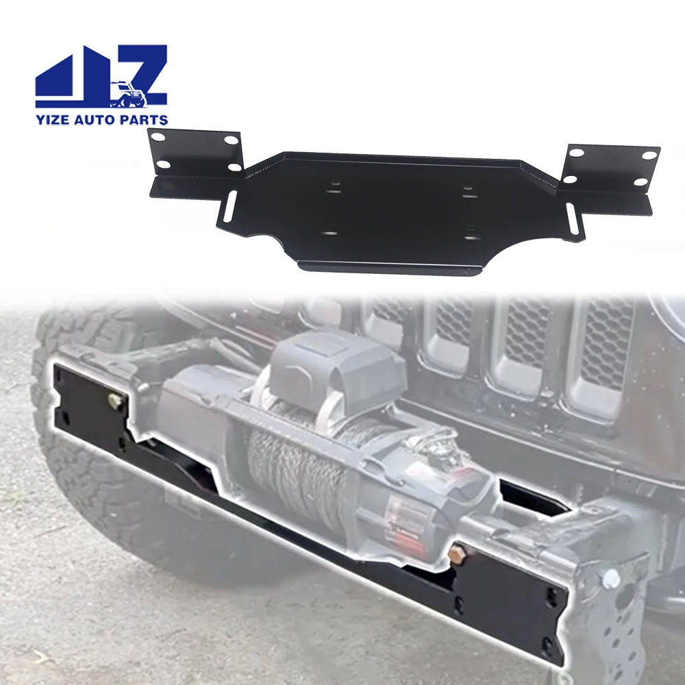 For 2018-2023 Jeep Wrangler JL/JLU & Gladiator w/ Metal Bumper Winch Mount Plate Bracket Kit