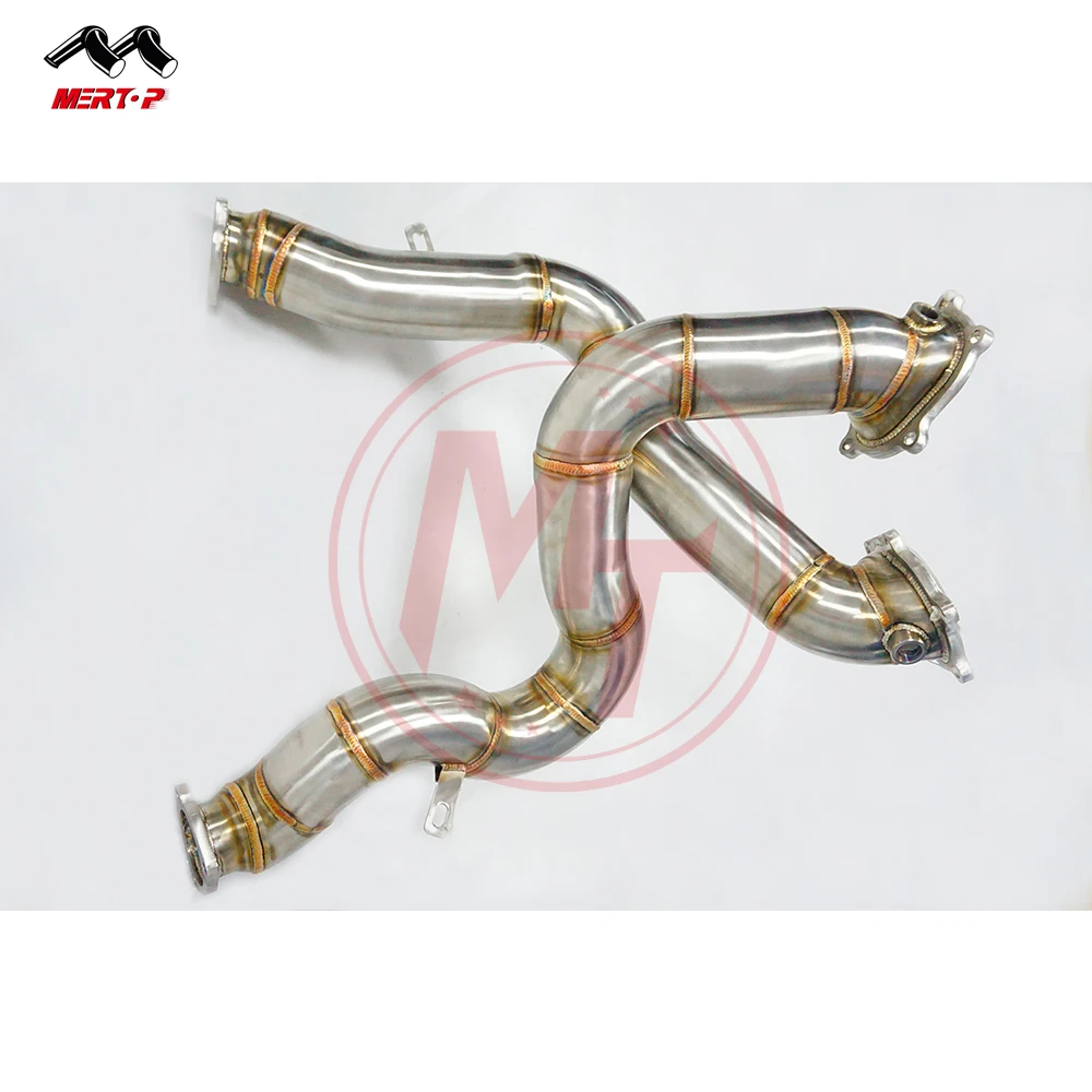 Mertop Racing high flow RS6  3.0'  catless downpipe for S6 S7 S8 RS6 RS7 A8 C7  4.0T 2013-2018 downpipe