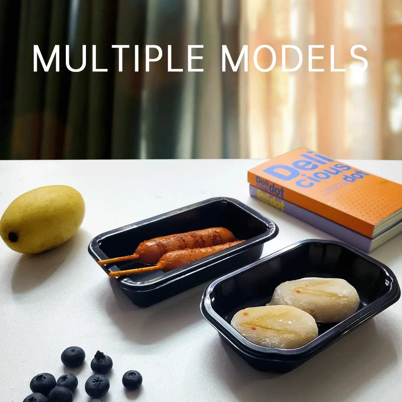 Factory direct sale black food grade thickened disposable plastic cpet food tray