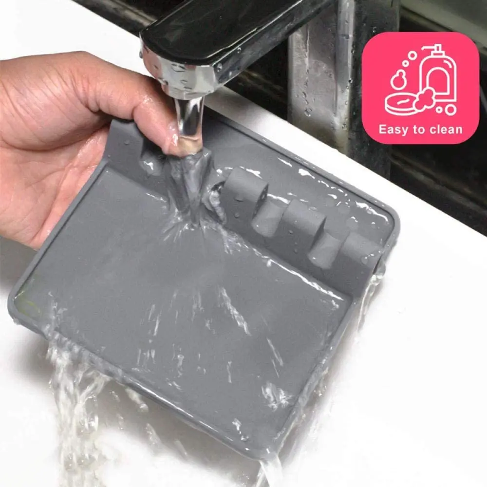 
hot sale silicone utensil rest with drip pad for multiple utensils holder 