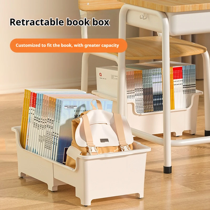 Adjustable Book Storage Box: Stylish and Creative Desk-Side Bookshelf for School Students, Movable Classroom Organizer