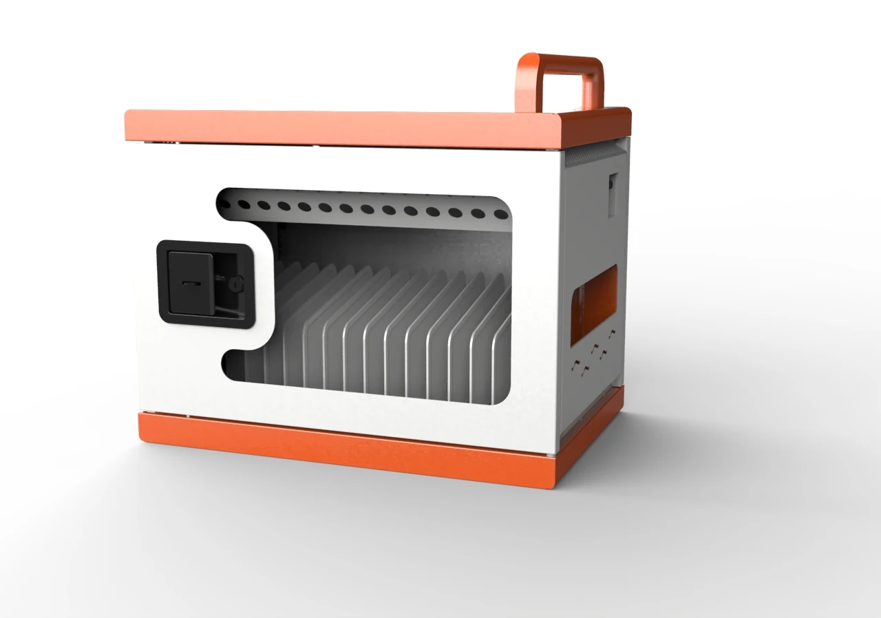 SPCC 16 ports AC charging cart with aluminum-alloy frame for school used for chromebook in school