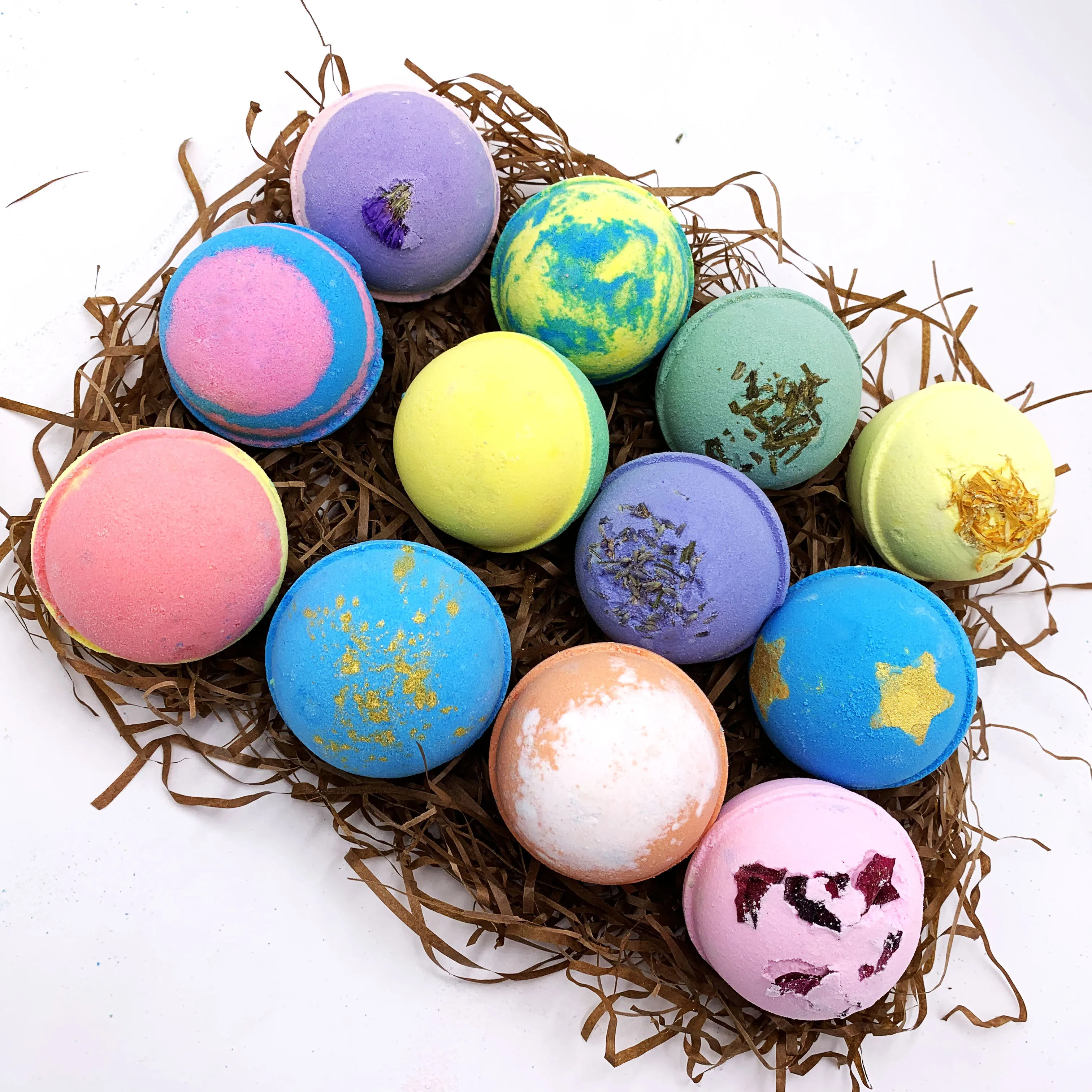 OEM Private Label Custom Fragrance Natural colorful bath bombs Fizzing body spa