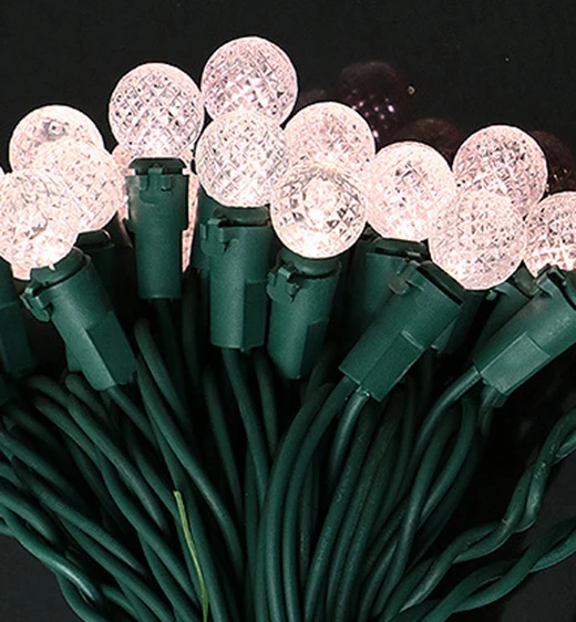 Christmas String Outdoor Street Light Decoration Holiday Lighting G14 global LED faceted bulb string Lights set