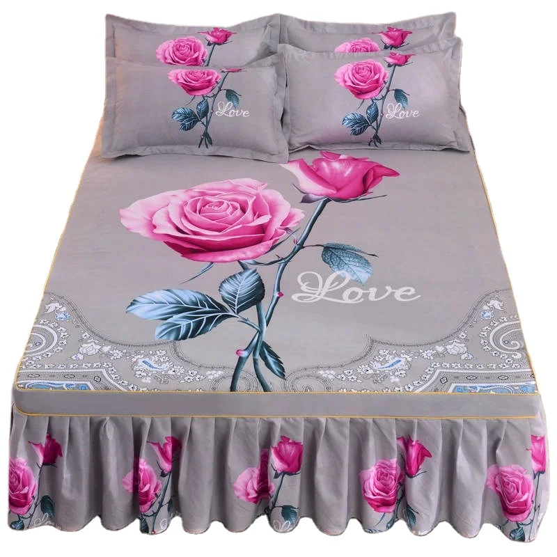 dispersion printing flat sheet and fitted sheet set made by  100% polyester microfiber for home