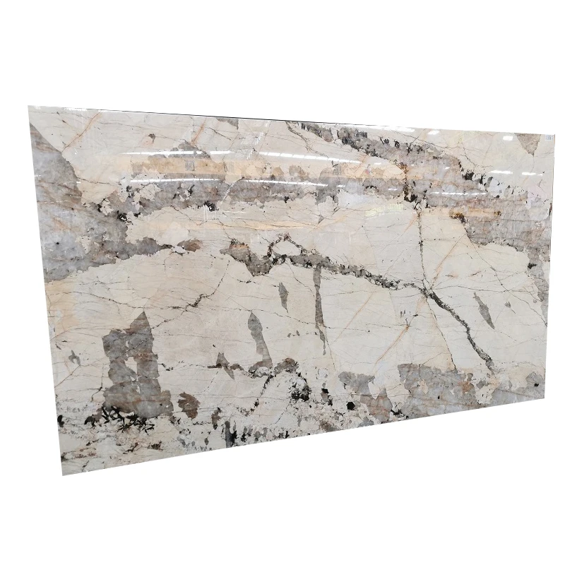 Luxury Pandora White Quartzite Patagonia Marble Slab For Interior Background Walls