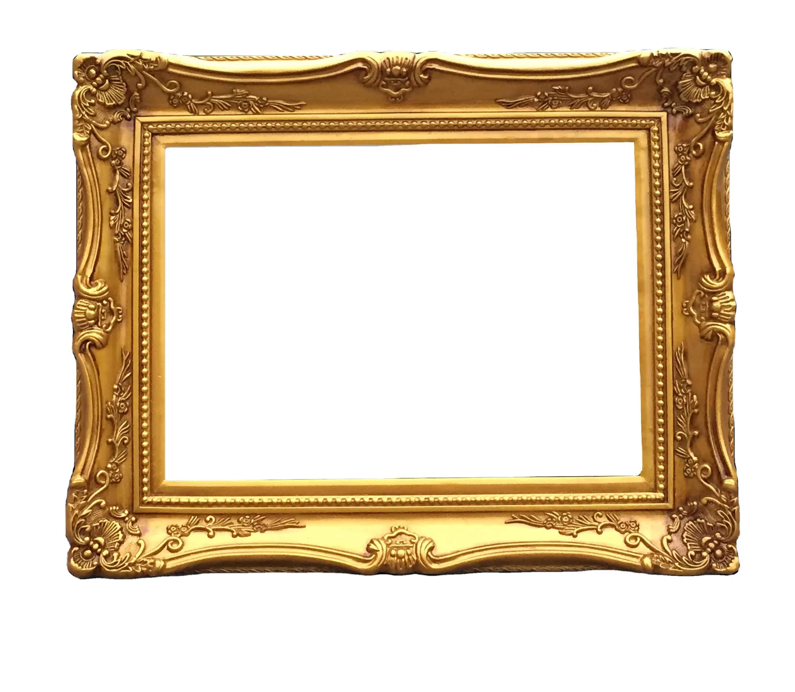 Custom gold engraved macrame oil painting frame bedroom hallway photo frame wall decoration