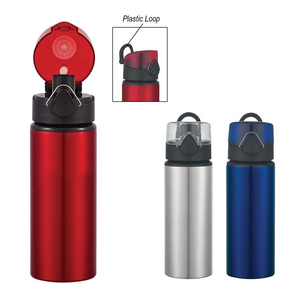 
Low Price Flip Top Insulated Aluminum Water Bottle With Plastic Lid And Loop 