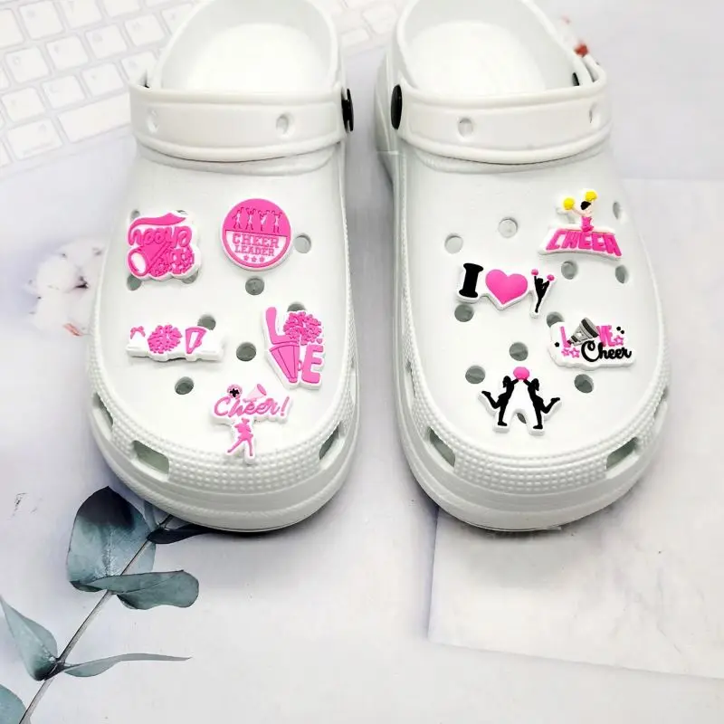 2024 New  pvc shoe charms pvc shoes flower for hole shoes rugby laces decoration for clog for girl clog ornament