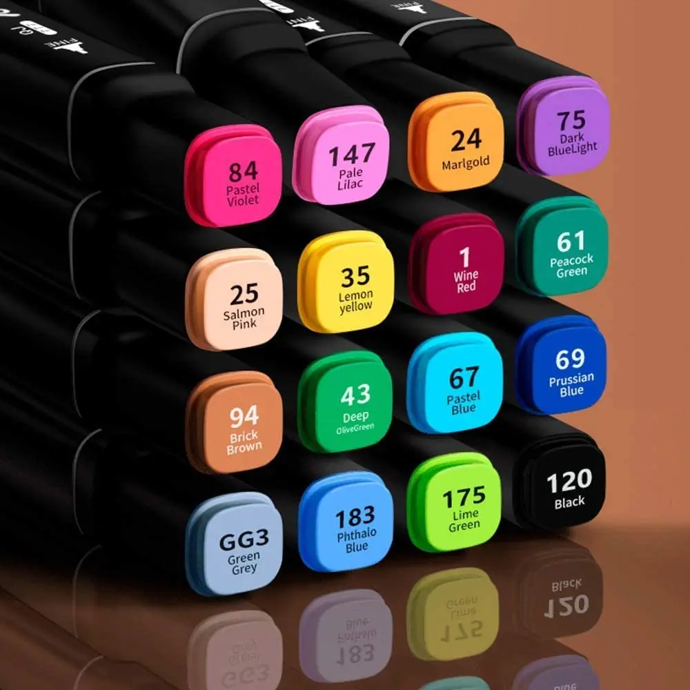 Touchfive 30/40/60/80/168 Color Alcohol Markers Dual  head Oily Alcohol