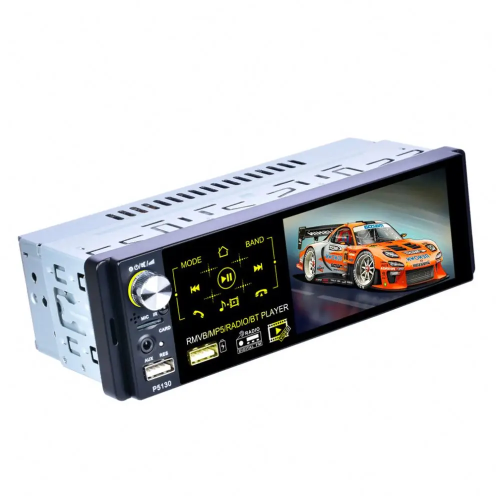 Carmitek Car Stereo 1 Din 4.1' HD Capacitive Touch Screen Car Radio Auto FM/AM/RDS BT + Steering Wheel Control & Microphone