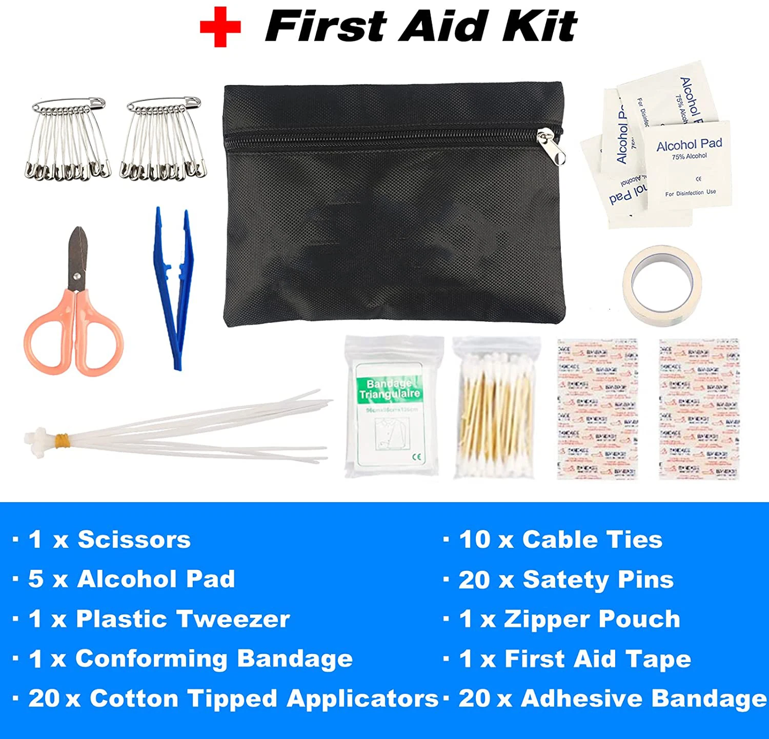 118 Pieces Automotive Safety Kits Roadside Assistance Emergency Kit Waterproof Survival First Aid Safety Kit