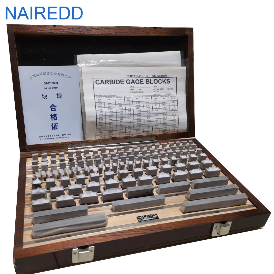 Metric rectangular block gauge Tungsten steel cemented carbide 112pcs grade 0-2 Gauge Block Sets