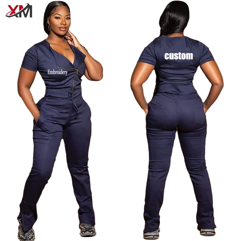 2024 Breathable Modern 4-Way Elastic Scrubs Uniforms Sets Nurse Custom Doctor Beautician Pet Nursing Medical Scrubs 2 Piece