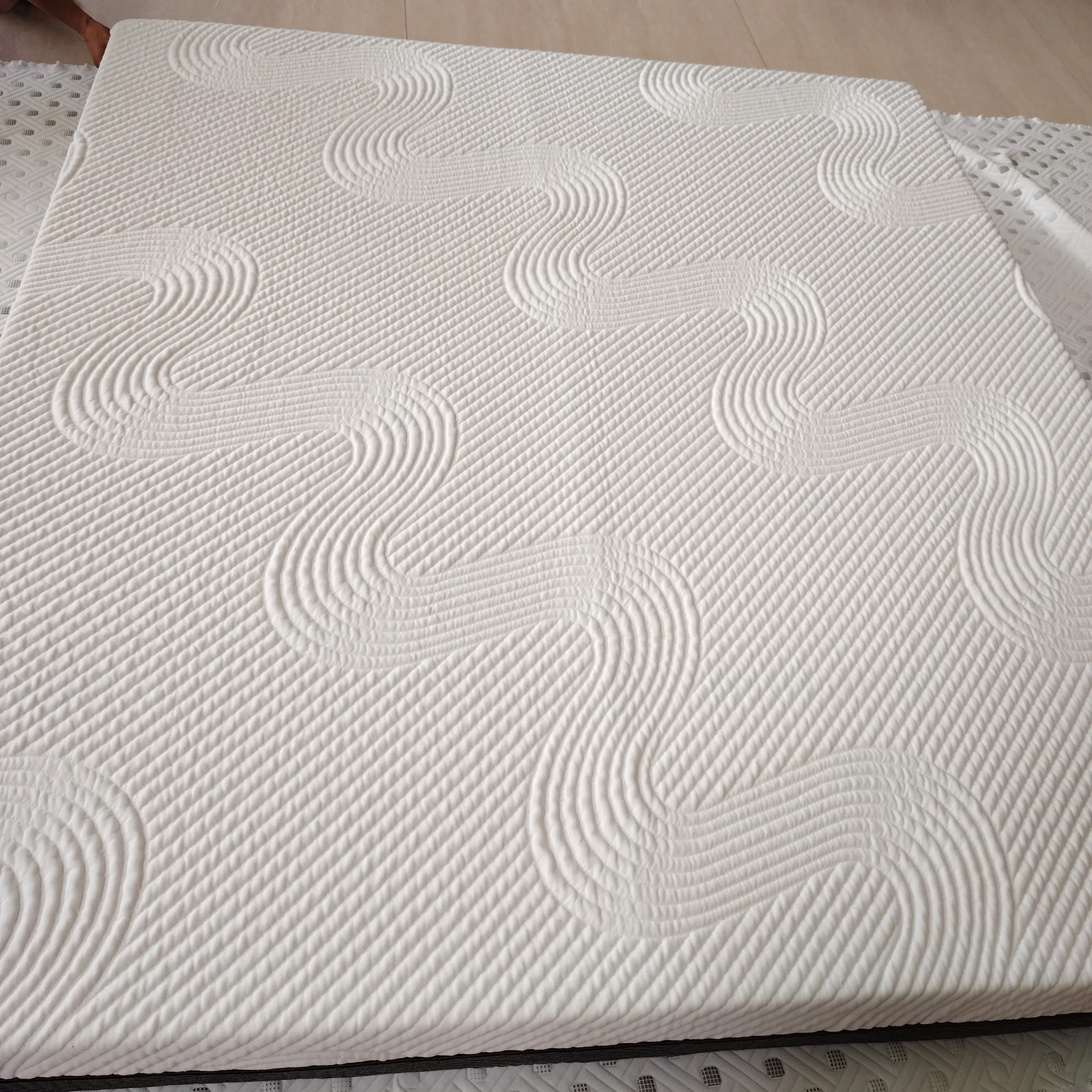 Whole Sale White Jacquard Knitted Mattress  Fabric Mattress Cover for Mattress