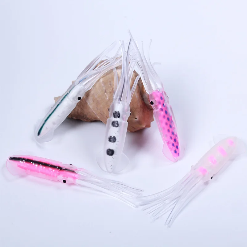 Squid lures fresh salt water soft plastic fishing lures swim baits Soft Plastic Octopus Lures Squid Skirt Bait
