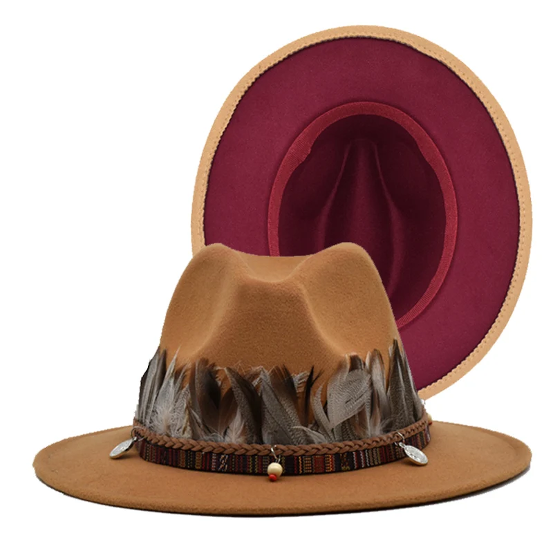 2021 Fashion Design Wholesale  Felt  Women Wide Brim Wool Fedora Hat