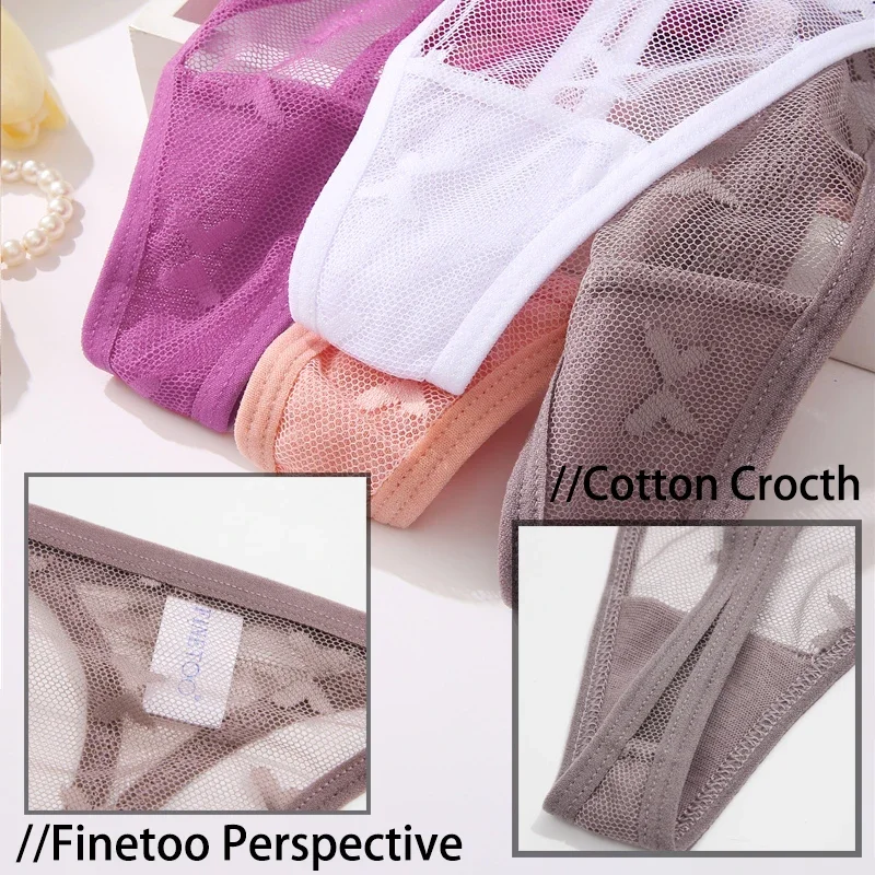Sexy Lace Thong Women Low Waist Panties Transparent G String Thongs T-Back Underwear Female  Solid Intimates Lingerie