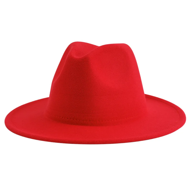 Solid Color Jazz Top Hat Customized High Quality Fedora Vintage Woolen Hat Wholesale Printed Logo Jazz Felt Hat Customized