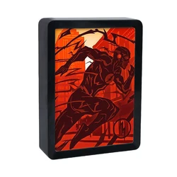 The Flash Movie Character Painting Colorful Led Night Light Papercut Light Box For Drop Shipping
