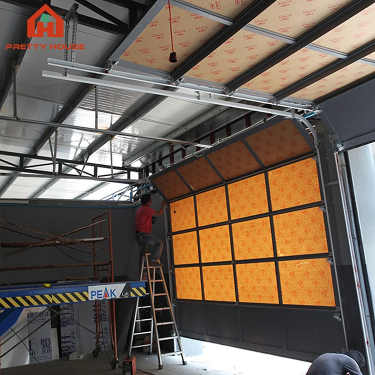 9x9 electric automatic sectional side sliding remote garage door