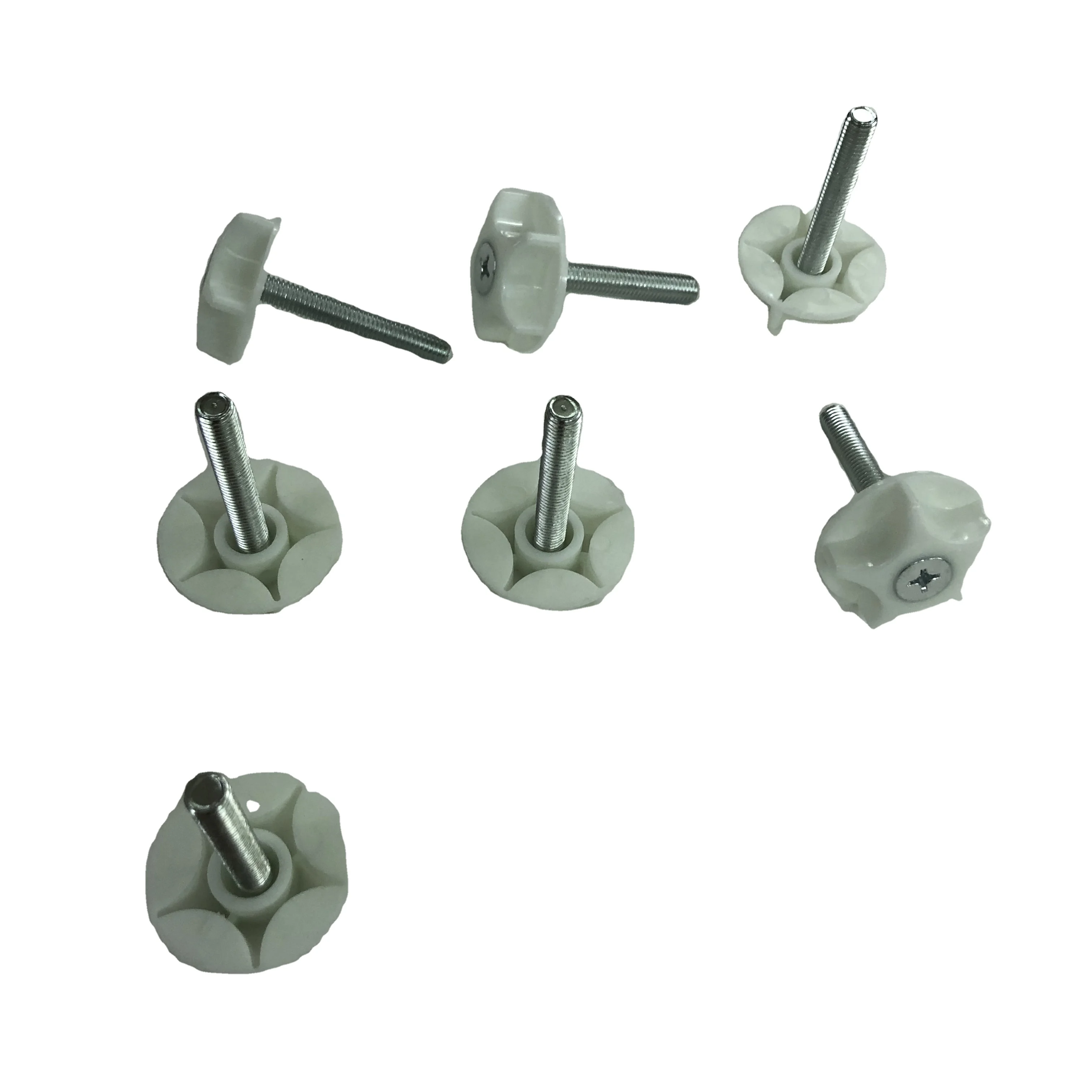 white and black color plastic adjust furniture leg with cross screw head