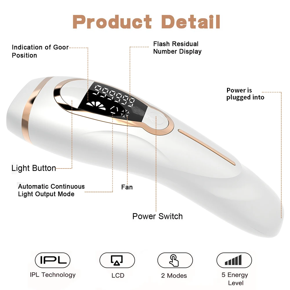 AIFREE new ice cooling portable handheld IPL handset at home use permanent laser hair removal IPL machine